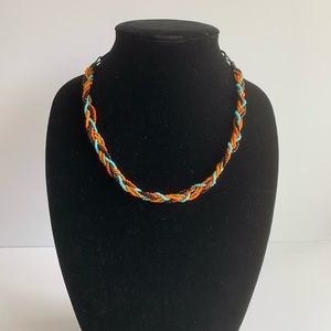Colorful braids Beaded Necklace